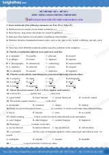 Đề số 1 - Đề kiểm tra học kỳ 2 - Tiếng Anh 8 mới
